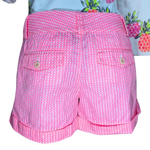 Lilly Pulitzer 'Barclay Short' Sz 2 - Hot Pink & White Plaid MINT CONDITION - Picture 3 of 10